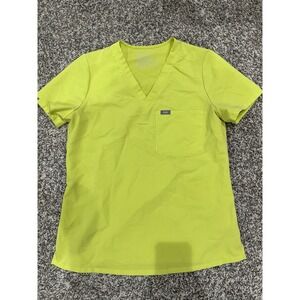 Women's Figs Scrub Lime/ Neon Green Top Sz Small (1847)